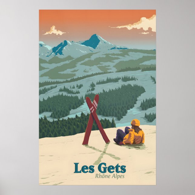 Affiche de voyage de la station de ski Les Gets (Devant)