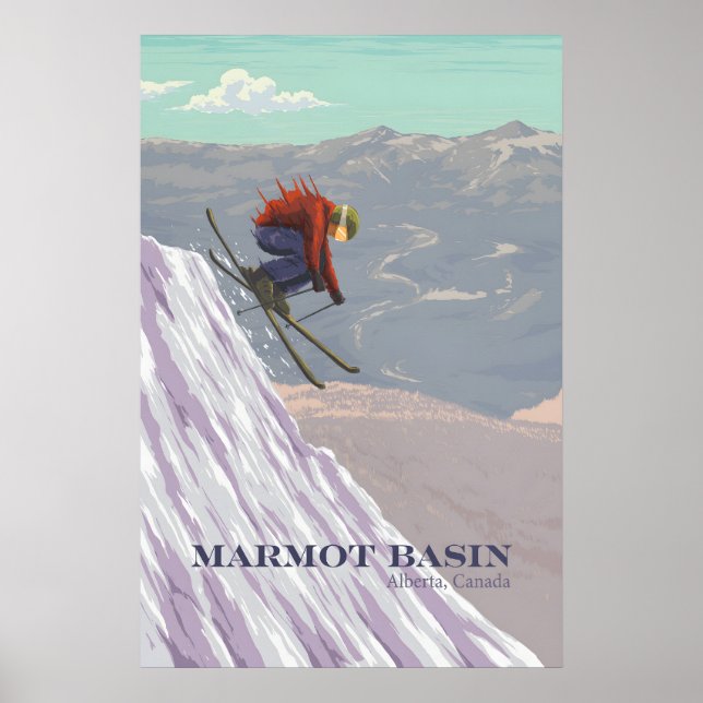 Affiche de voyage de la station de ski Marmot Basi (Devant)
