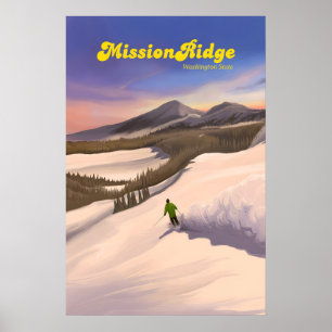 Affiche de voyage de la station de ski Mission Rid