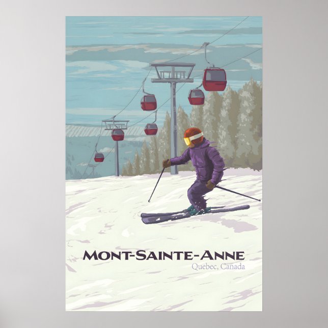 Affiche de voyage de la station de ski Mont Sainte (Devant)