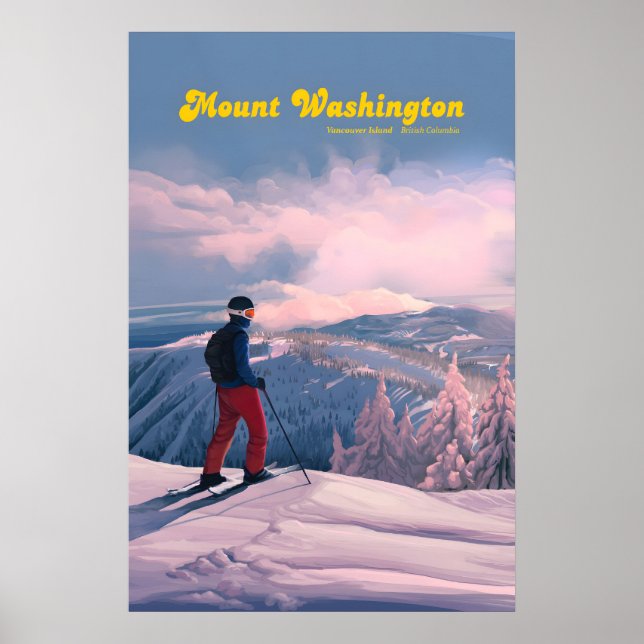 Affiche de voyage de la station de ski Mont Washin (Devant)