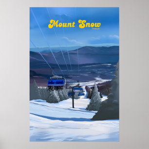Affiche de voyage de la station de ski Mount Snow