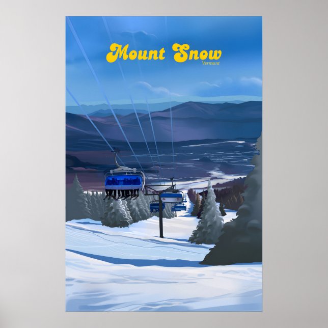 Affiche de voyage de la station de ski Mount Snow  (Devant)