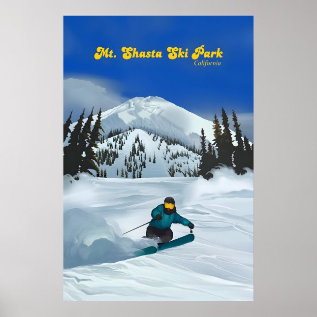 Affiche de voyage de la station de ski Mt Shasta S (Devant)