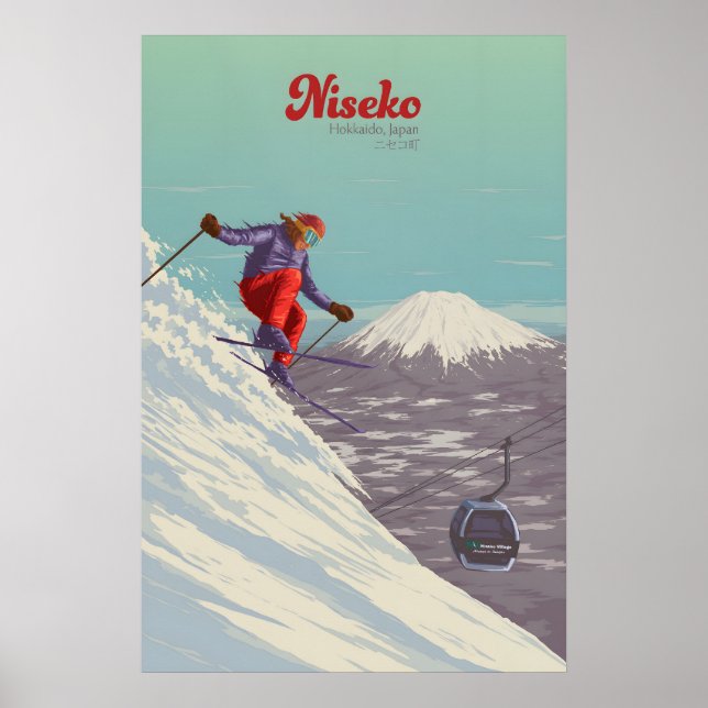 Affiche de voyage de la station de ski Niseko Japo (Devant)