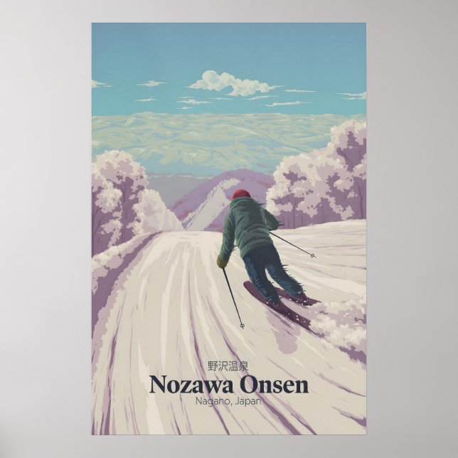 Affiche de voyage de la station de ski Nozawa Onse (Devant)