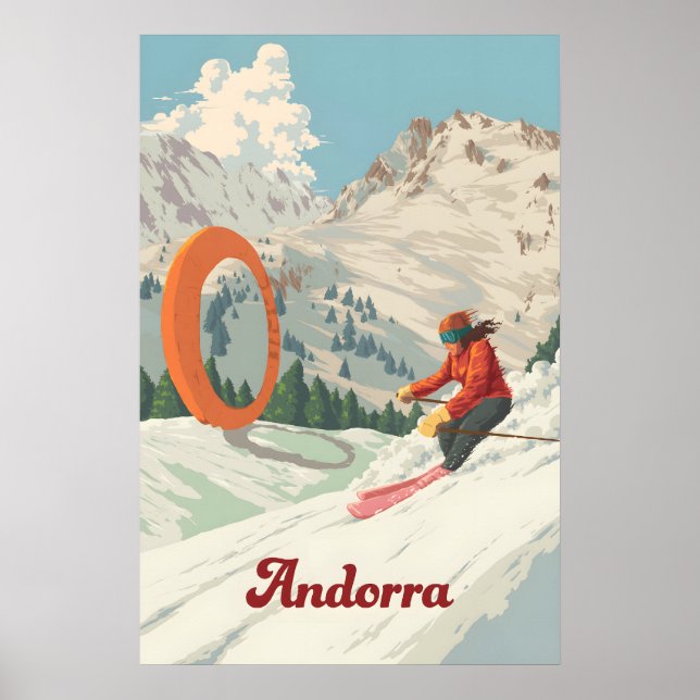 Affiche de voyage de la station de ski Ordino Arca (Devant)