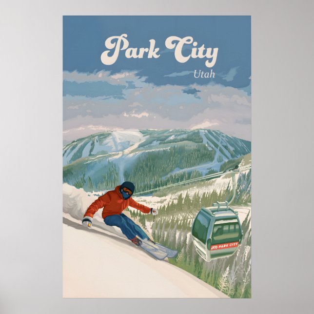 Affiche de voyage de la station de ski Park City U (Devant)