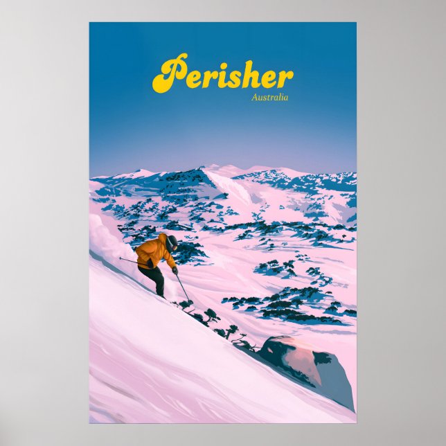 Affiche de voyage de la station de ski Perisher Au (Devant)