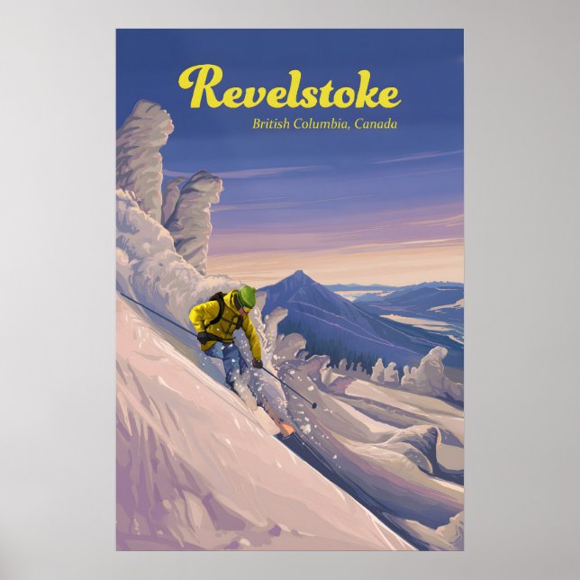 Affiche de voyage de la station de ski Revelstoke  (Devant)
