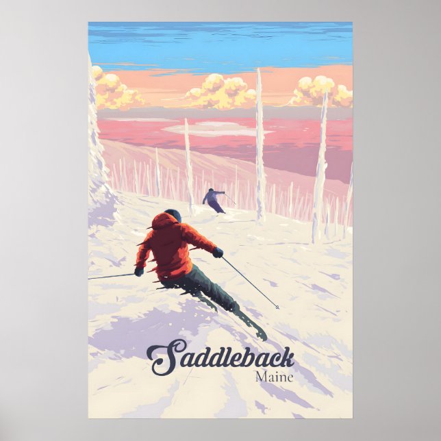 Affiche de voyage de la station de ski Saddleback  (Devant)