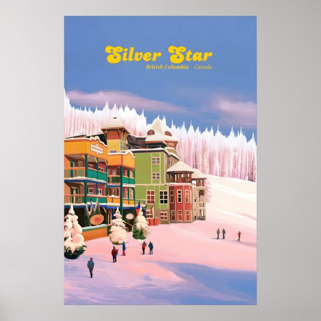 Affiche de voyage de la station de ski Silver Star (Devant)