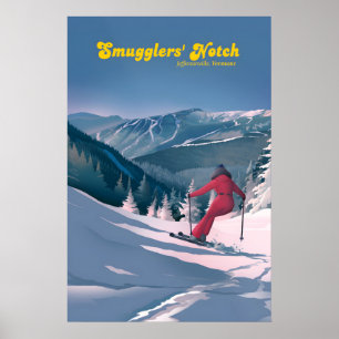Affiche de voyage de la station de ski Smugglers N