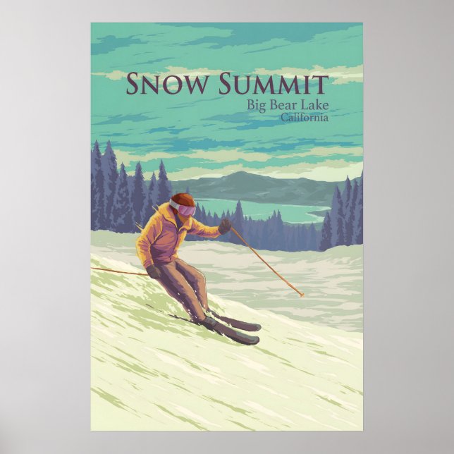 Affiche de voyage de la station de ski Snow Summit (Devant)