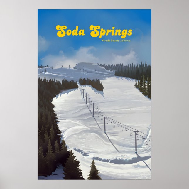 Affiche de voyage de la station de ski Soda Spring (Devant)