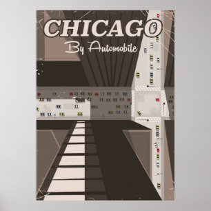 Affiche de voyage de la ville de Chicago