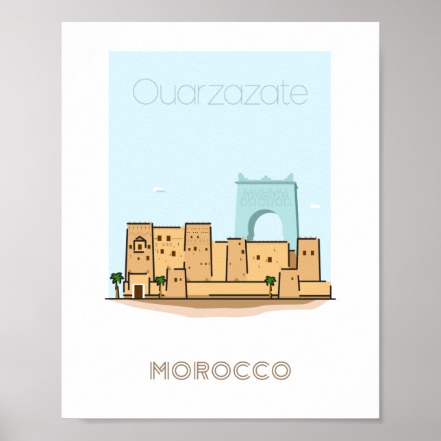Affiche de voyage de la ville de Ouarzazate - voya (Devant)