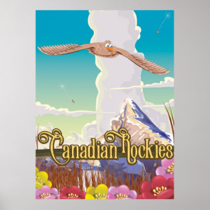 Affiche de voyage de l'aigle des Rocheuses canadie