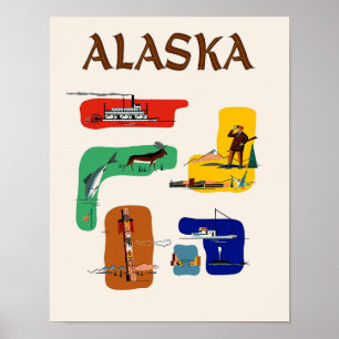 Affiche de voyage de l'Alaska