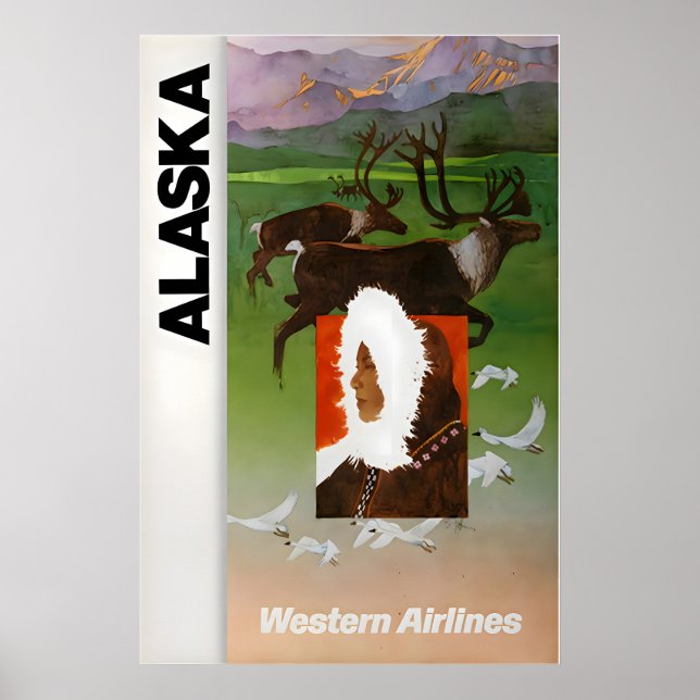 Affiche de voyage de l'Alaska occidental Art alask (Devant)