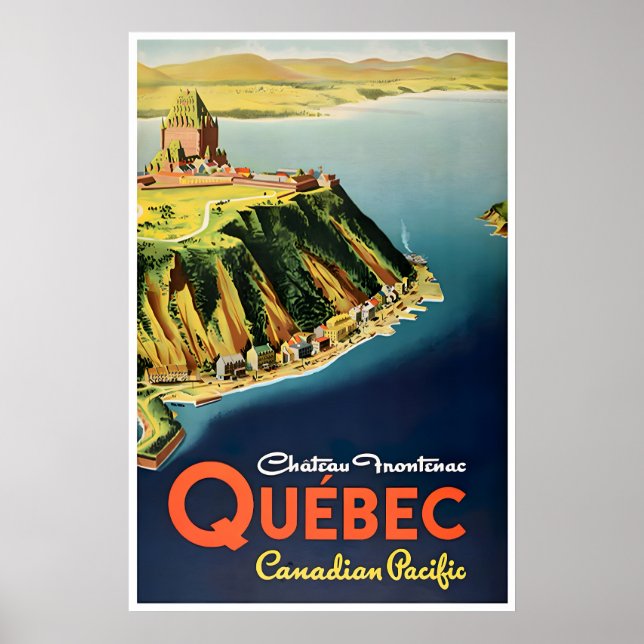 Affiche de voyage de l'art du Québec Canada Chatea (Devant)