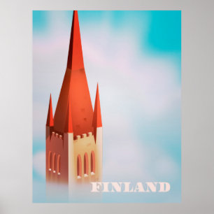 Affiche de voyage de l'église de Finlande