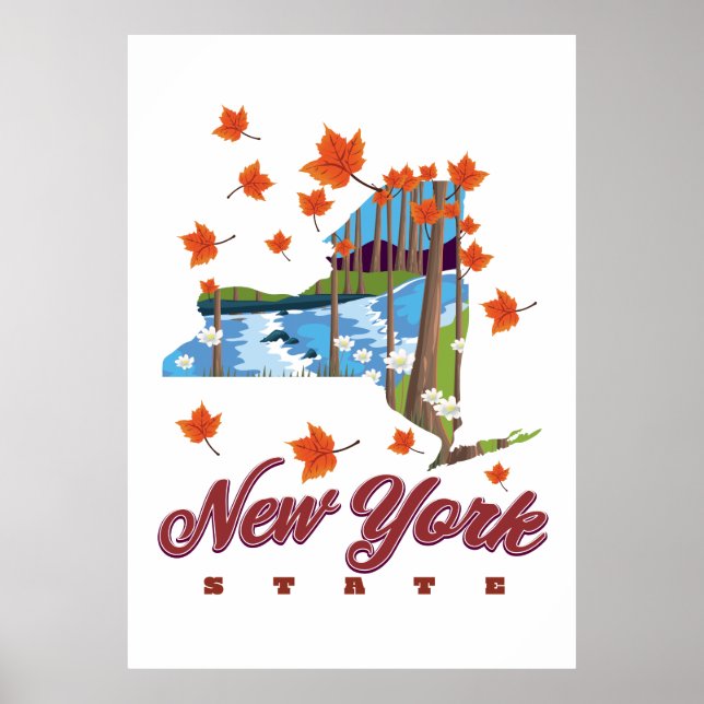 Affiche de voyage de l'État de New York (Devant)