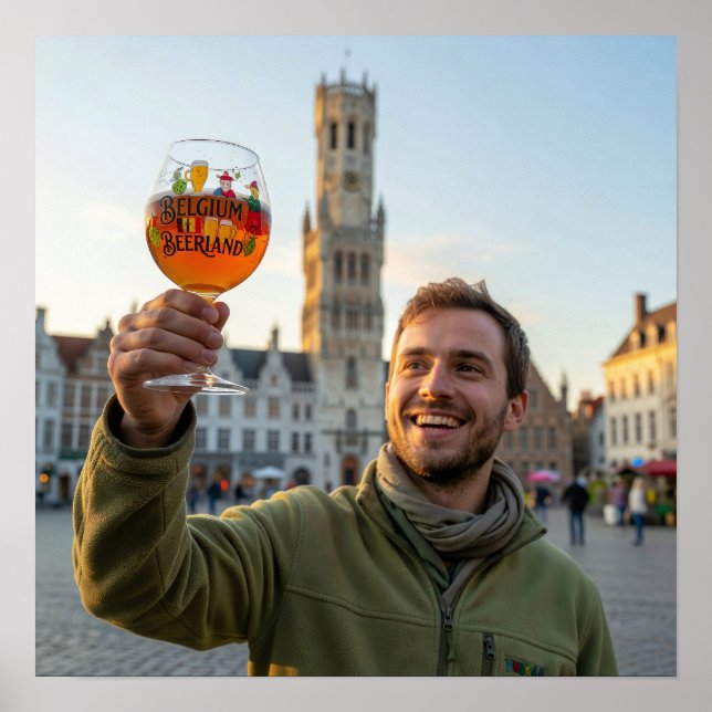 Affiche de voyage de l'heure dorée de Bruges Beerl (Devant)