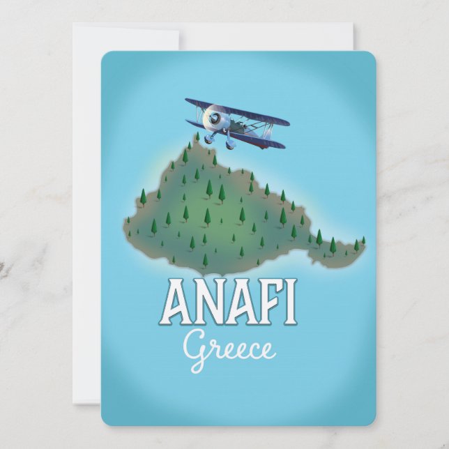 Affiche de voyage de l'île d'Anafi Grèce. (Devant)