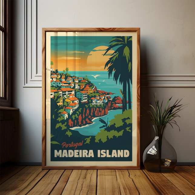 Affiche de voyage de l'île de Madère Art mural vin (Créateur téléchargé)