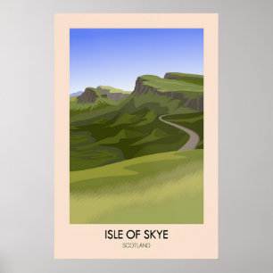 Affiche de voyage de l'île de Skye en Écosse