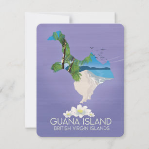 Affiche de voyage de l'île Guana Îles Vierges brit