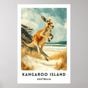 Affiche de voyage de l'île Kangourou en Australie