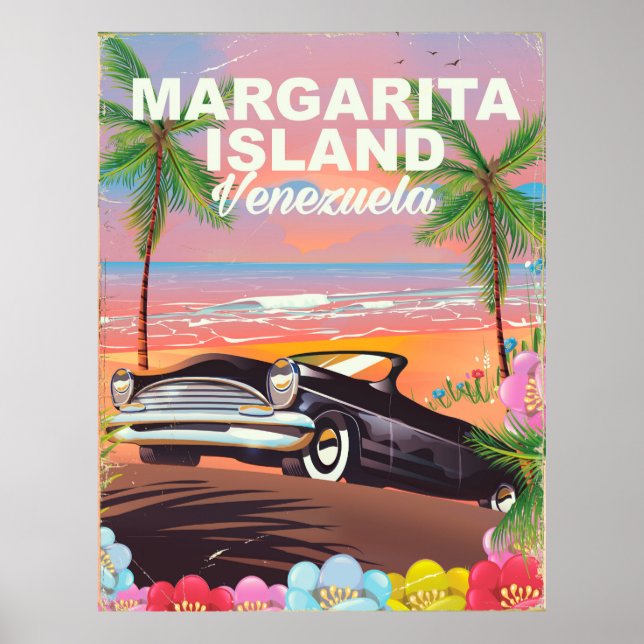 Affiche de voyage de l'île Margarita - Venezuela (Devant)