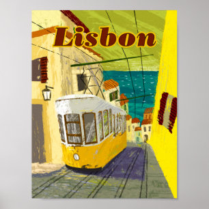 Affiche de voyage de Lisbonne 8,5 po x 11 po