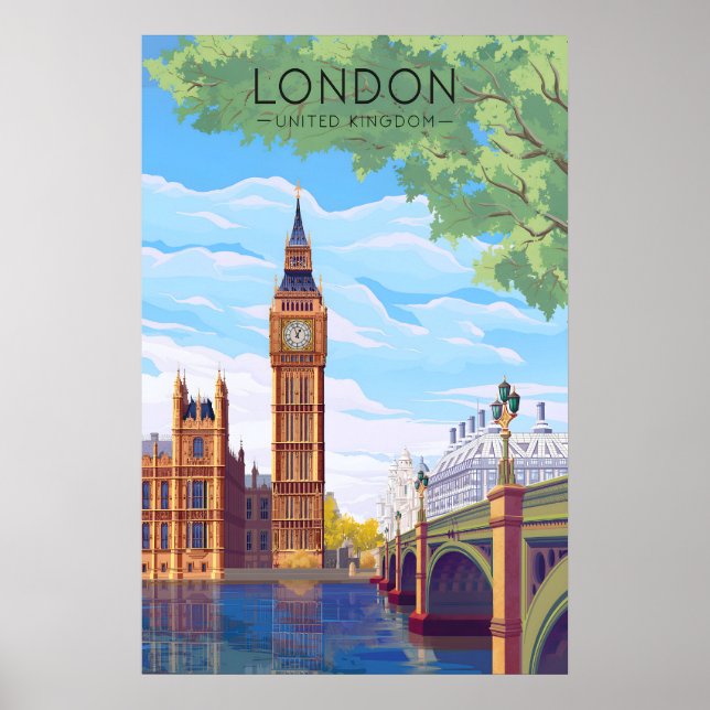 Affiche de voyage de Londres Big Ben (Devant)