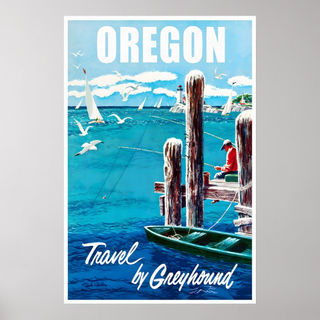 Affiche de voyage de l'Oregon Coast Art Impression (Devant)