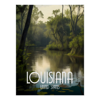 Affiche de voyage de Louisiane États-Unis