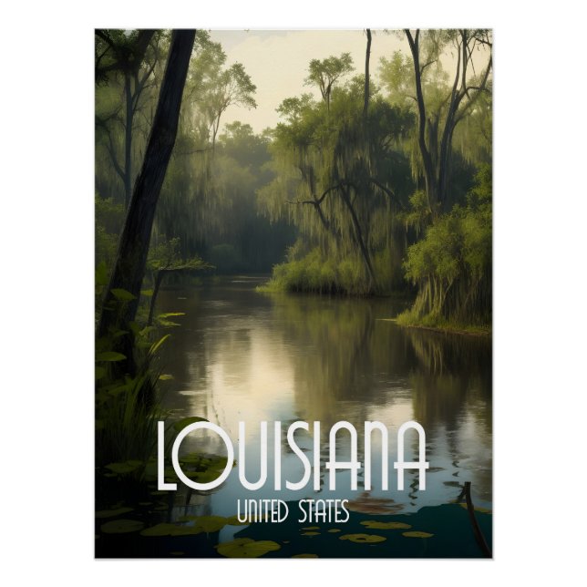 Affiche de voyage de Louisiane États-Unis (Devant)