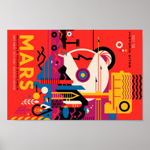Affiche de voyage de Mars