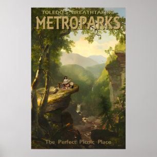 Affiche de voyage de MetroParks Toledo Ohio Picnic