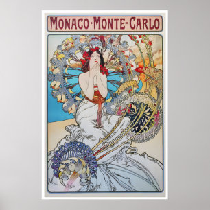 Affiche de voyage de Monaco Alphonse Mucha Impress