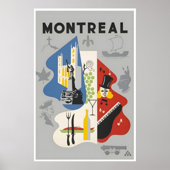 Affiche de voyage de Montréal Impression d'art Can (Devant)