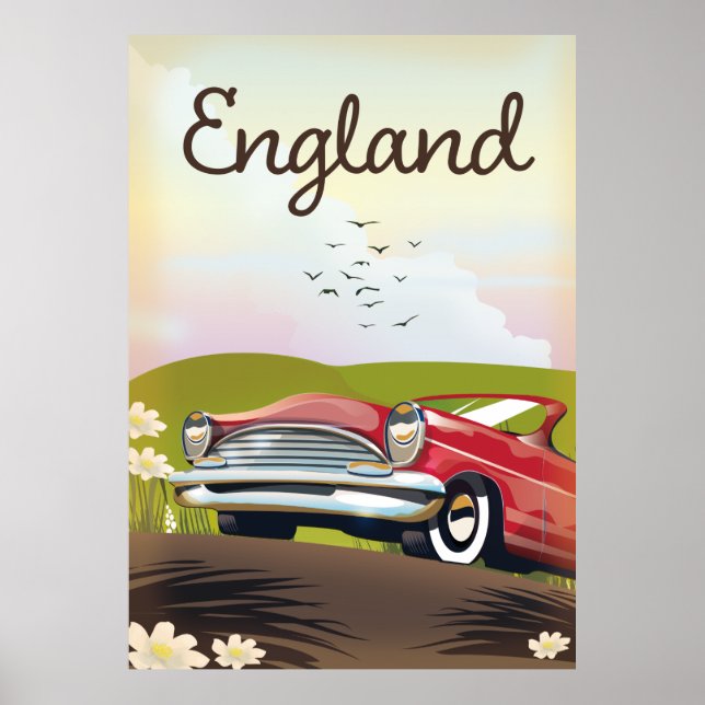 Affiche de voyage de Motor City Detroit Michigan. (Devant)