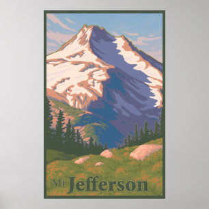 Affiche de voyage de Mt. Jefferson de cru