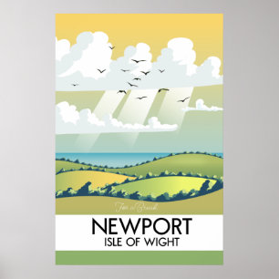 Affiche de voyage de Newport île de Wight.