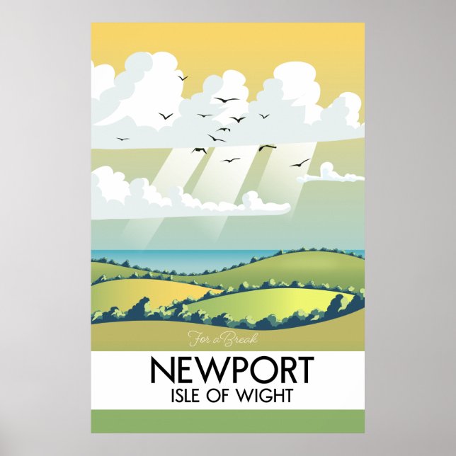 Affiche de voyage de Newport île de Wight. (Devant)