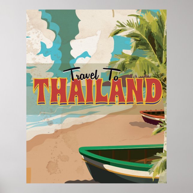 Affiche de voyage de noces en Thaïlande. (Devant)