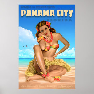Affiche de voyage de Panama City Floride Sea Eagle