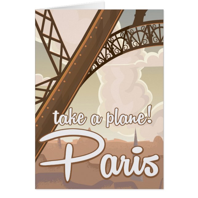 Affiche de voyage de Paris vintage dessin animé (Devant)